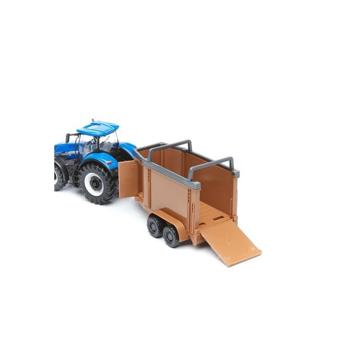 Bburago 1:50 Farm Traktor New Holland s vlečkou pro koně