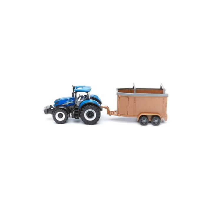 Bburago 1:50 Farm Traktor New Holland s vlečkou pro koně