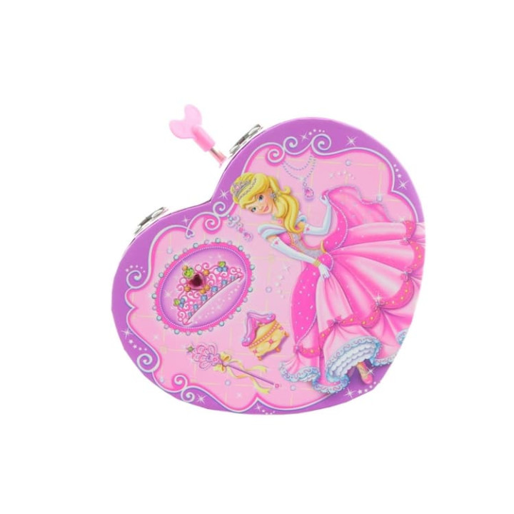Hrací skříňka šperkovnice srdce princezna
