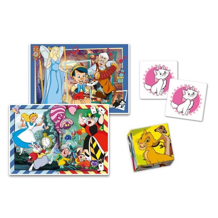 EDUkit - Disney Classics 4v1 (pexeso, 48 + 30 puzzle, 6 kostek)