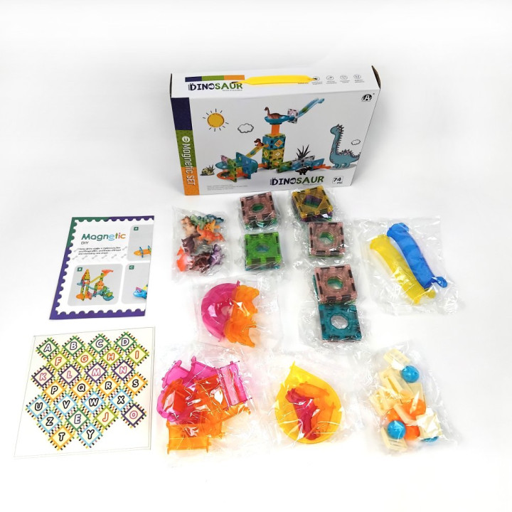 Magnetická stavebnice Dinosaurus 74 ks