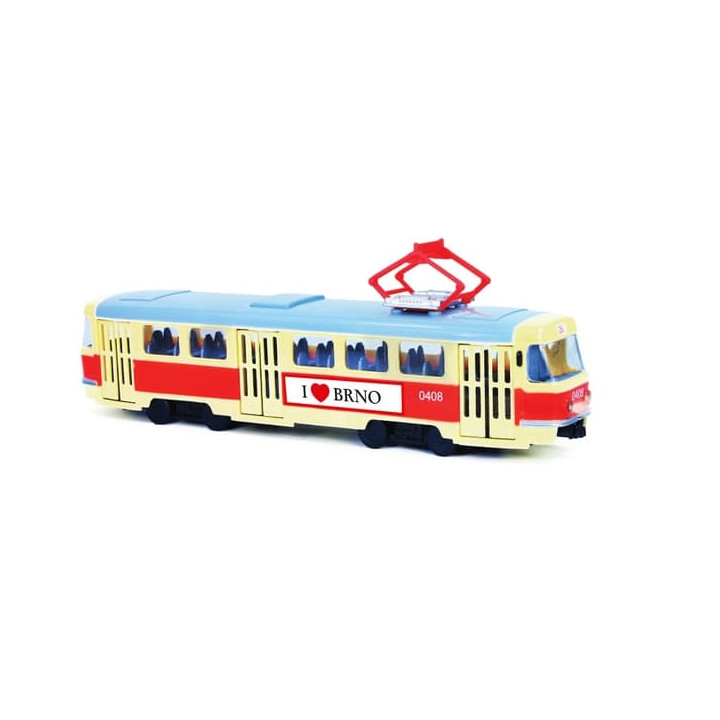 Tramvaj která hlásí zastávky česky BRNO