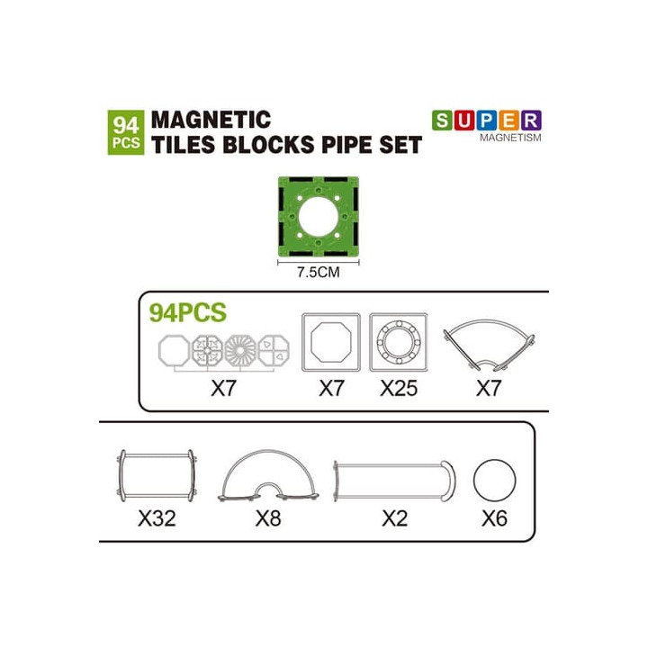 Magnetická stavebnice Bludiště 94 ks
