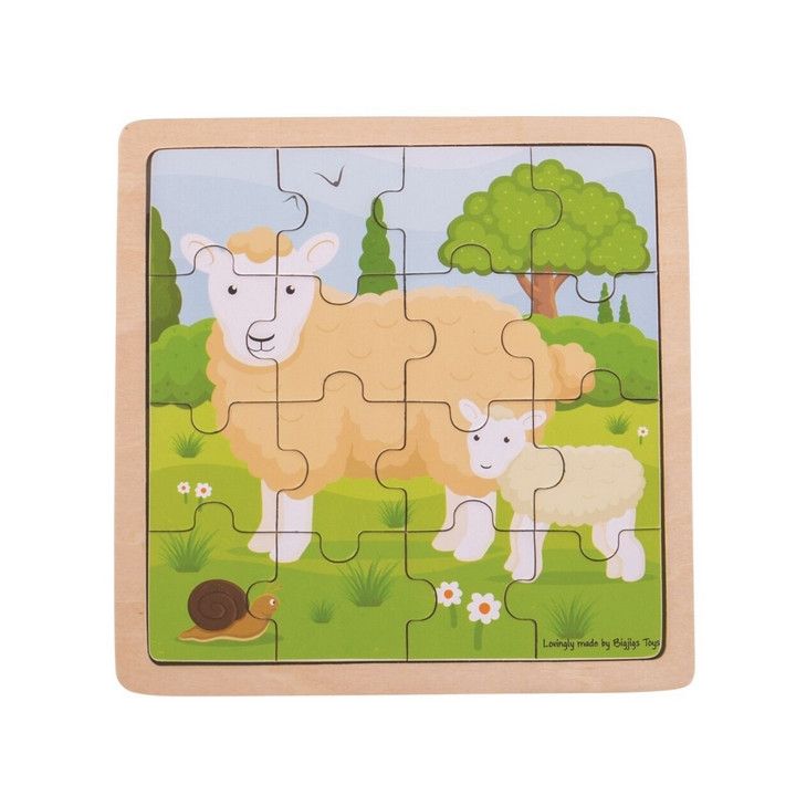 Bigjigs Toys puzzle - Ovečka s jehňátkem