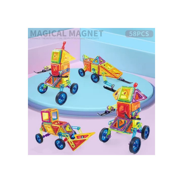 Magnetická stavebnice Stroje 58 ks