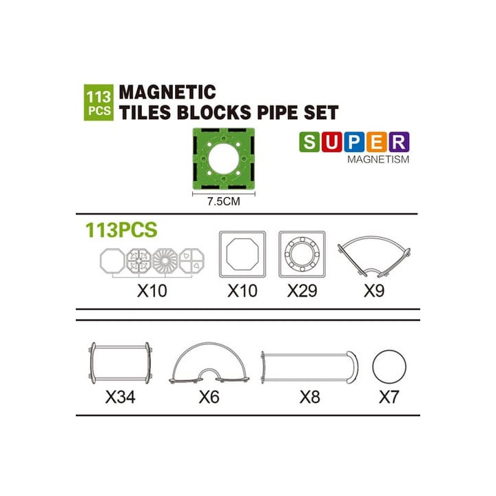 Magnetická stavebnice Bludiště maxi 113 ks