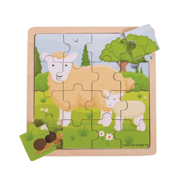 Bigjigs Toys puzzle - Ovečka s jehňátkem