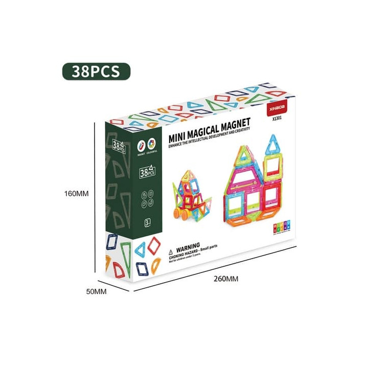 Magnetická stavebnice Barevná 38 ks