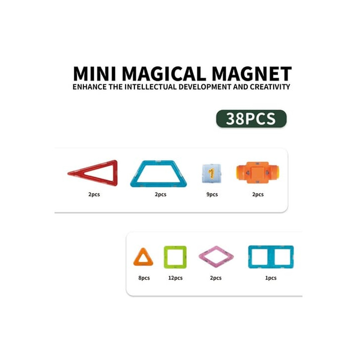 Magnetická stavebnice Barevná 38 ks