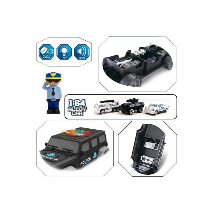 Policejní jeep s autíčky
