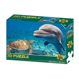 Puzzle 3D - Delfín a želva