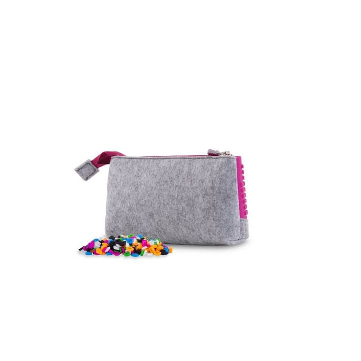 PIXIE CREW velké pouzdro ŠEDÁ/FUCHSIOVÁ