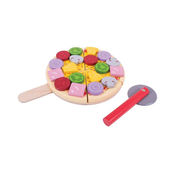 Bigjigs Toys Dřevěná krájecí pizza