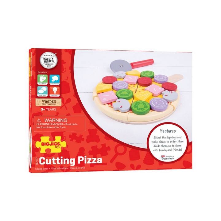 Bigjigs Toys Dřevěná krájecí pizza
