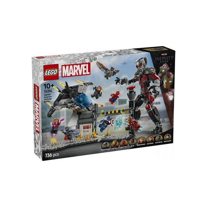 LEGO® Marvel 76314 Akční bitva Captain America: Občanská válka