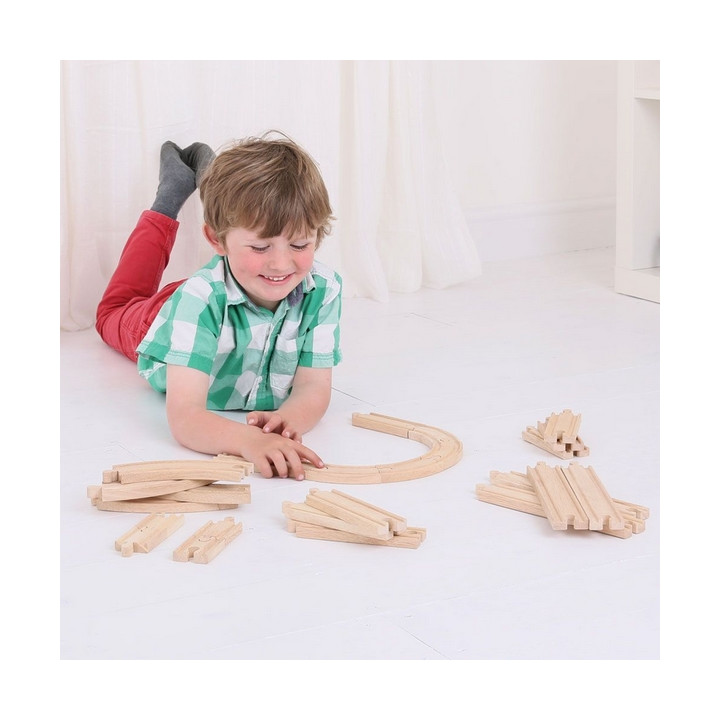 Bigjigs Rail Dřevěné koleje set 24 dílů