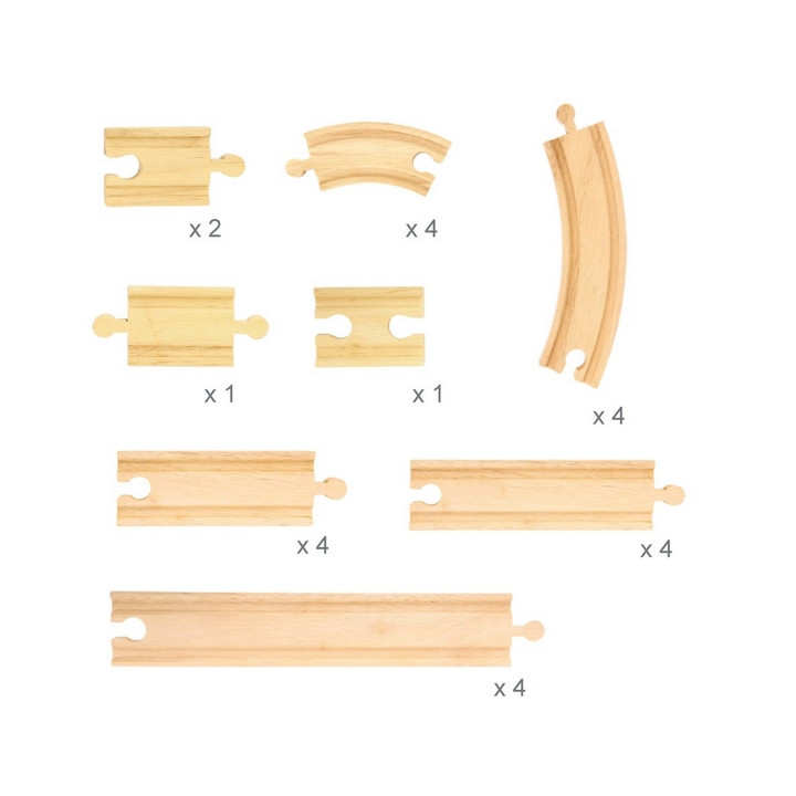 Bigjigs Rail Dřevěné koleje set 24 dílů
