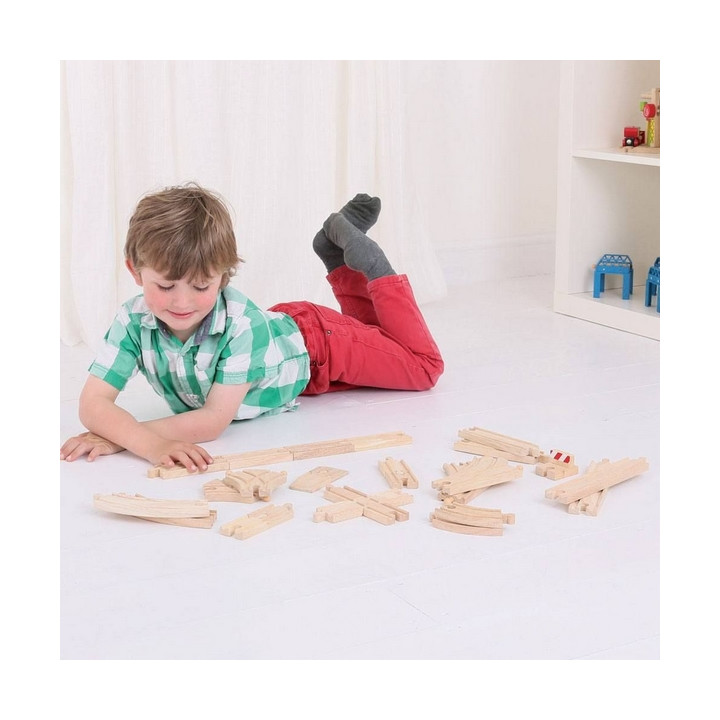 Bigjigs Rail Dřevěné koleje set 25 dílů