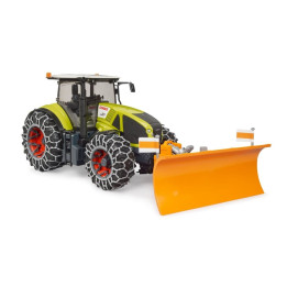 Bruder 3018 Traktor Claas Axion 950 se sněhovými řetězy a radlicí