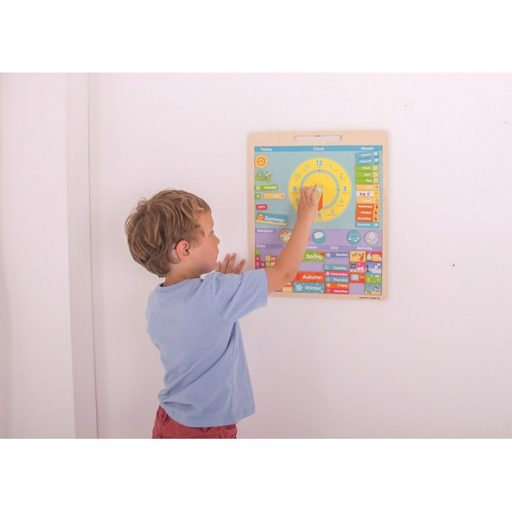 Bigjigs Toys Anglický magnetický kalendář s hodinami