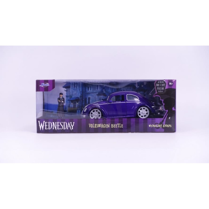 Wednesday auto 1972 VW Beetle 1:24 a figurka Wednesday