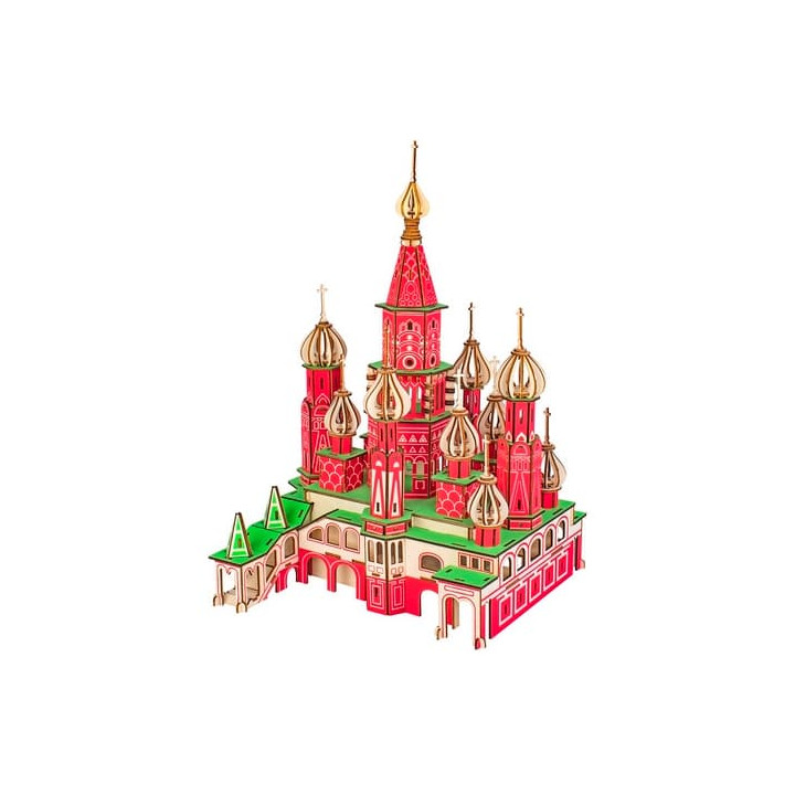 Woodcraft Dřevěné 3D puzzle Chrám Vasila Blaženého barevný