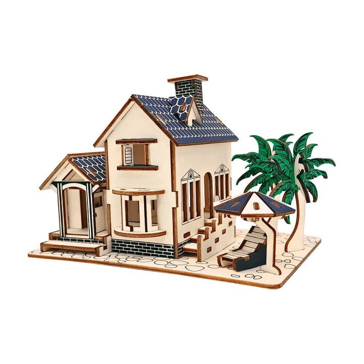 Woodcraft Dřevěné 3D puzzle Dům na pláži