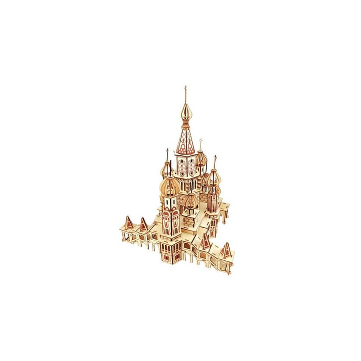Woodcraft Dřevěné 3D puzzle Chrám Vasila Blaženého přírodní