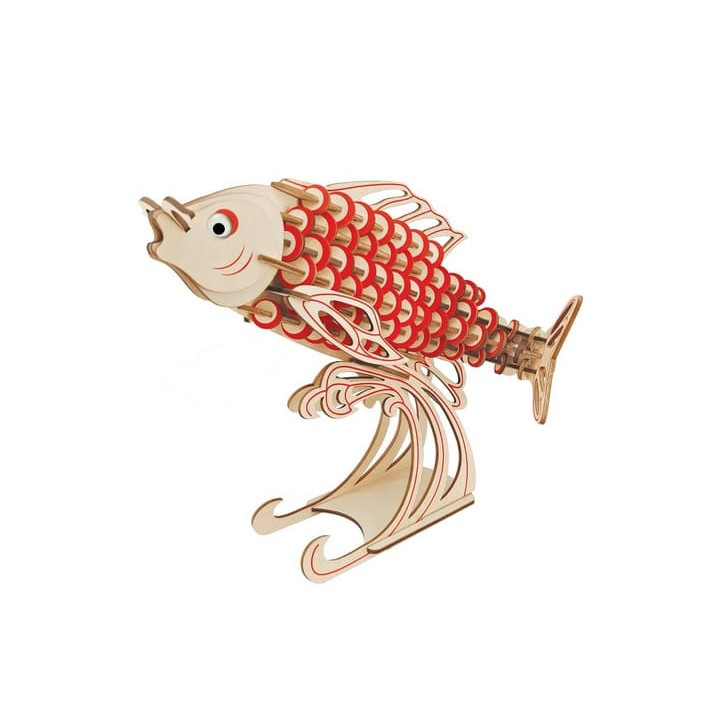 Woodcraft Dřevěné 3D puzzle Koi kapr