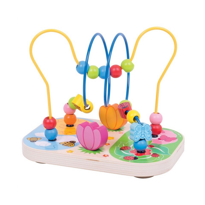 Bigjigs Baby Dřevěný motorický labyrint louka