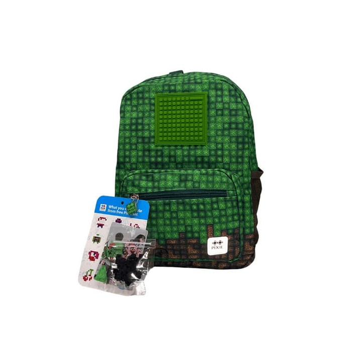 PIXIE CREW Malý batoh, zelená, Mine&Craft 50 pixelů