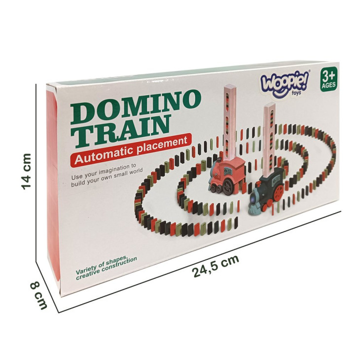 Elektrická mašinka s dominem modrá
