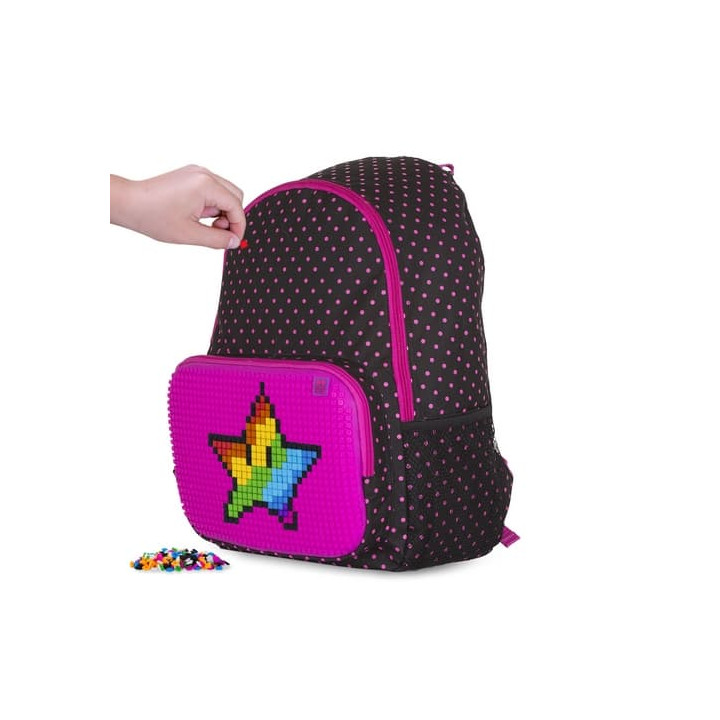 PIXIE CREW volnočasový batoh ČERNÝ S FUCHSIOVÝM PUNTÍKEM