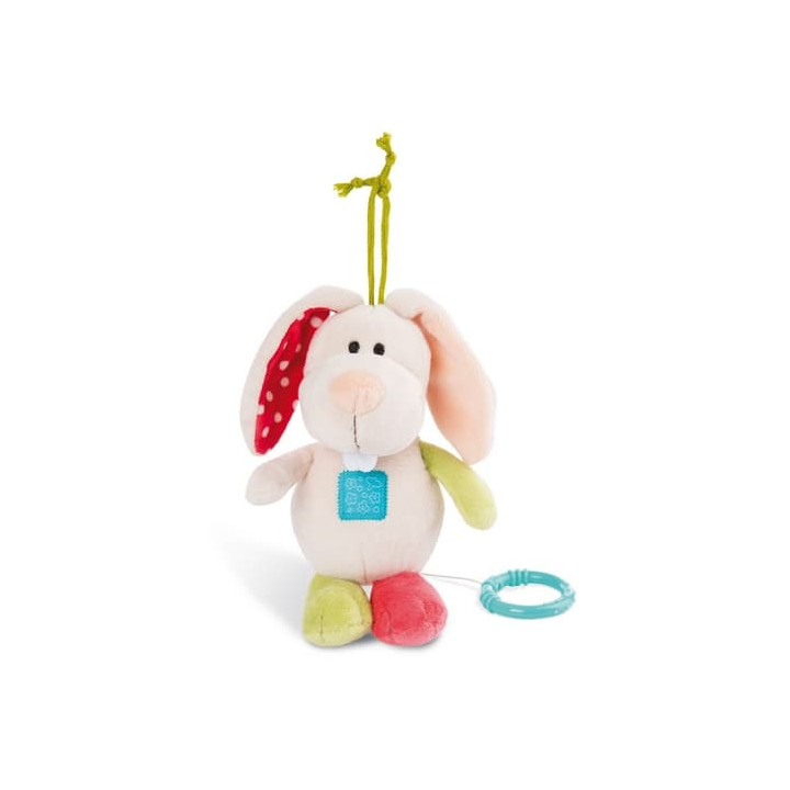 NICI MFN plyš Králíček na zavěšení s hracím strojkem, 18cm