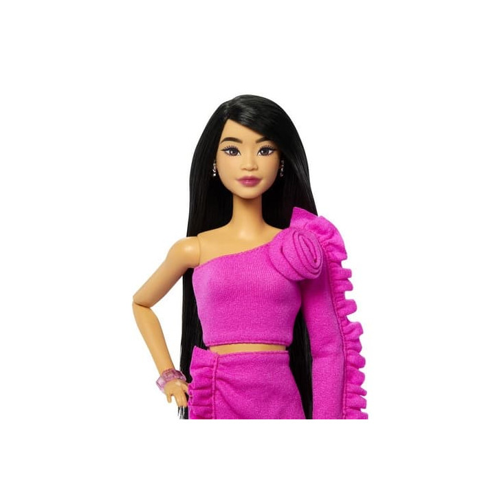 Barbie DELUXE modelka - Šaty s růží