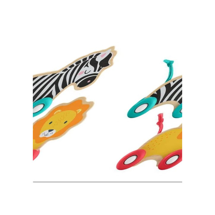 Fisher Price Postrkovací Lev a Zebra
