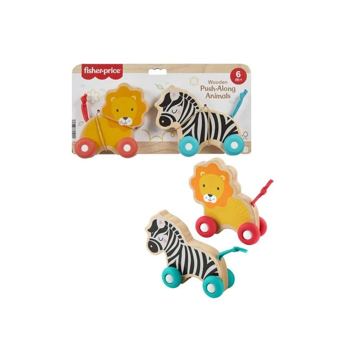 Fisher Price Postrkovací Lev a Zebra