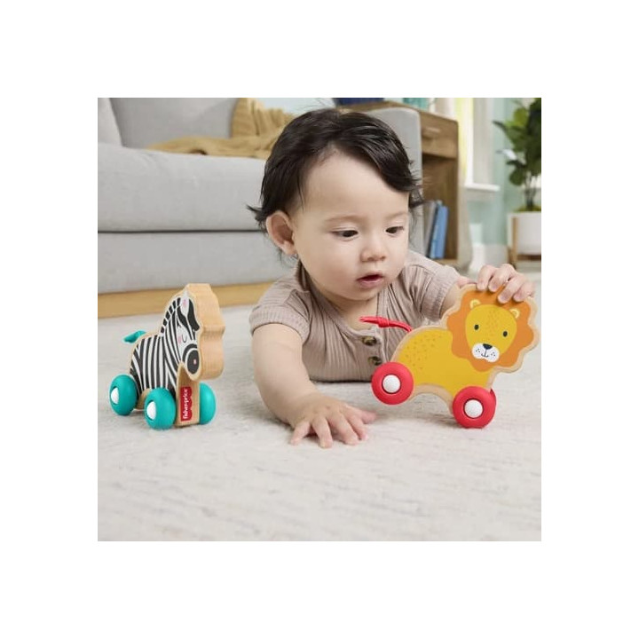 Fisher Price Postrkovací Lev a Zebra