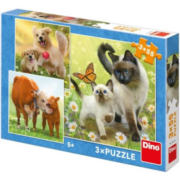 Dino Puzzle Rodinka 3x55 dílků