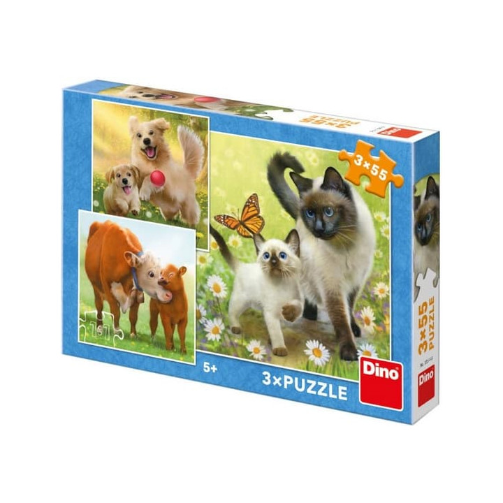 Dino Puzzle Rodinka 3x55 dílků