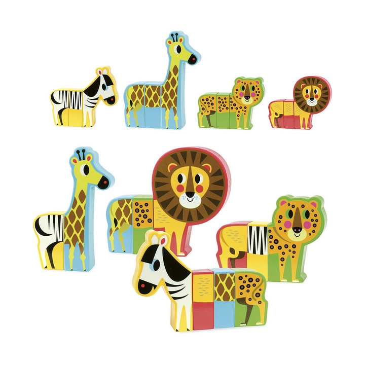 Vilac Dřevěné puzzle Veselé safari