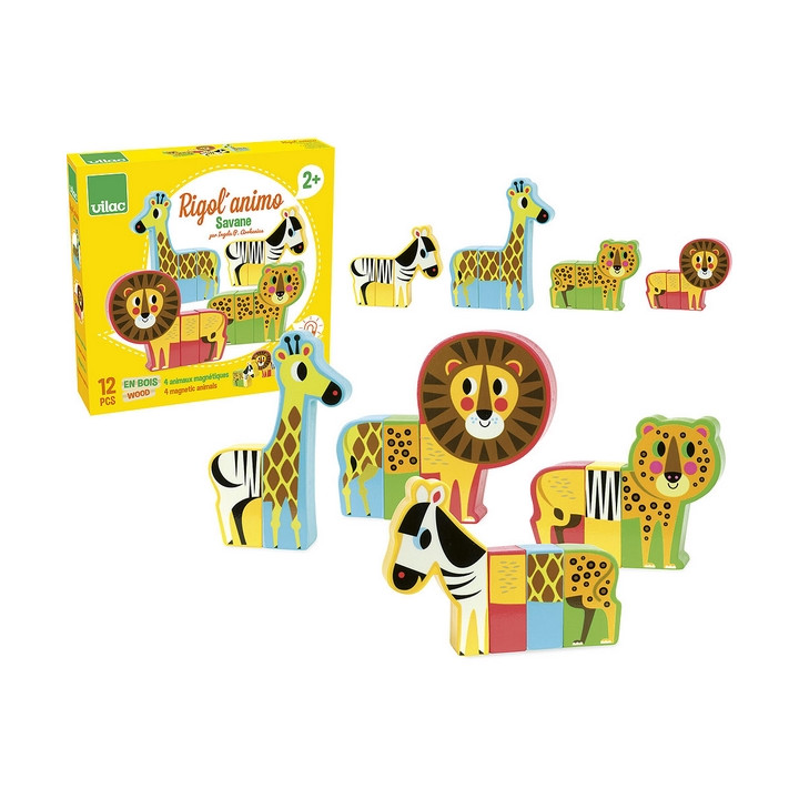 Vilac Dřevěné puzzle Veselé safari