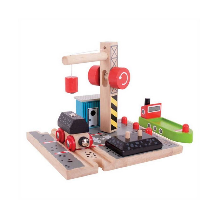 Bigjigs Rail Uhelný dok s jeřábem