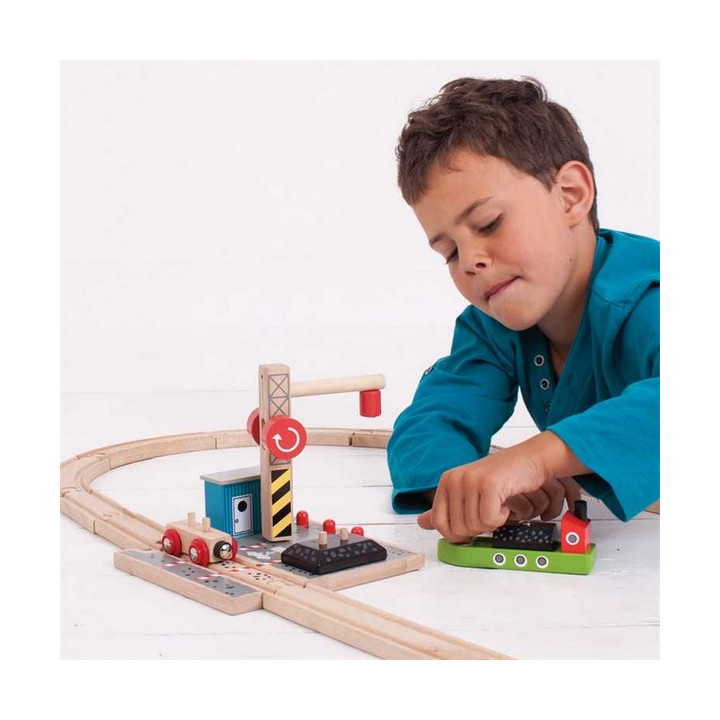 Bigjigs Rail Uhelný dok s jeřábem