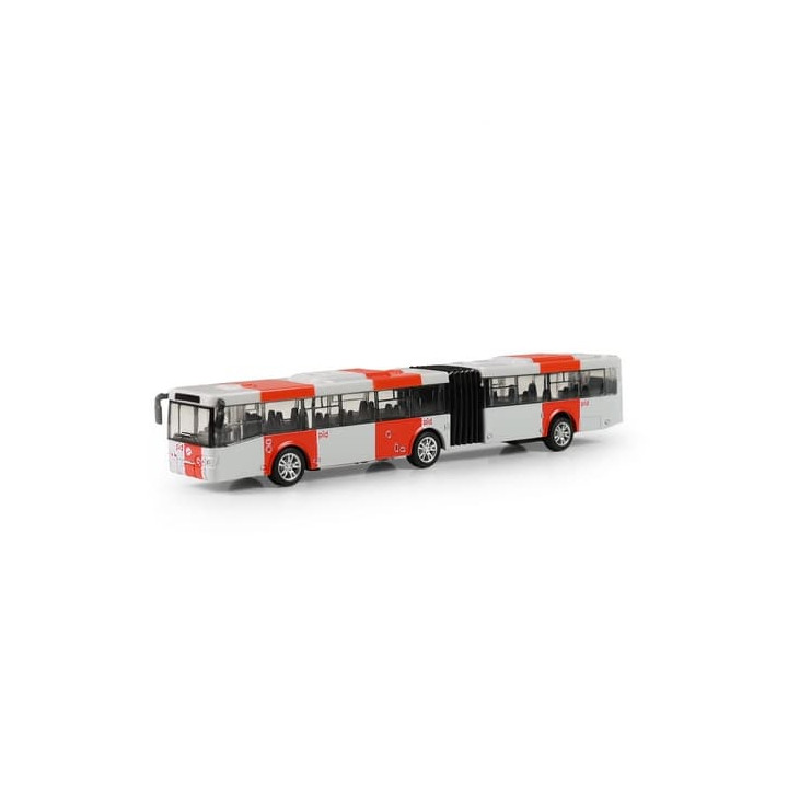Kovový kloubový autobus PID Praha červený 18 cm