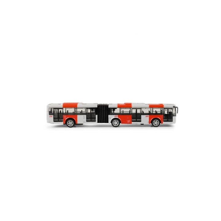 Kovový kloubový autobus PID Praha červený 18 cm