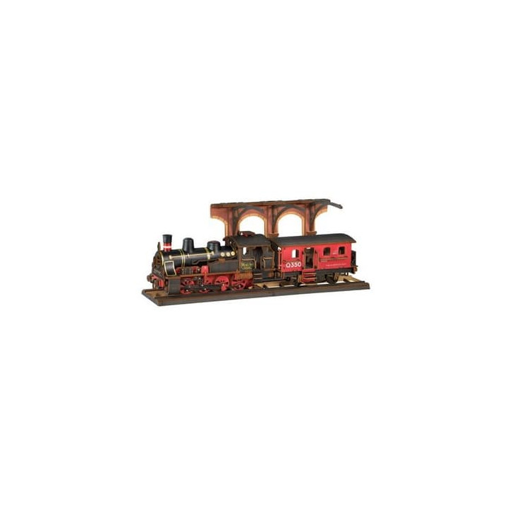 RoboTime 3D dřevěná skládačka Vintage parní lokomotiva