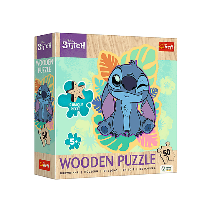 Dřevěné Puzzle 50 dílků Lilo&Stitch