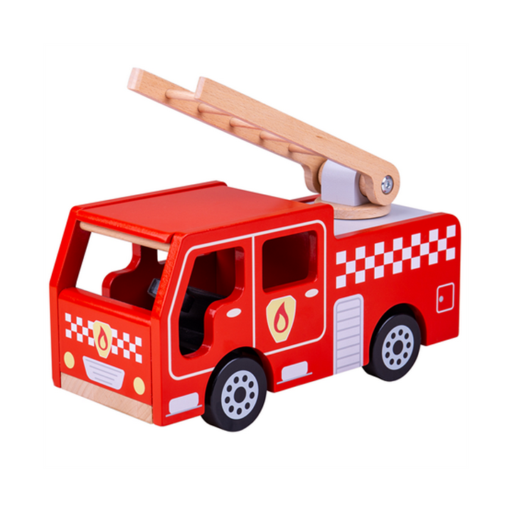 Bigjigs Toys Dřevěné hasičské auto