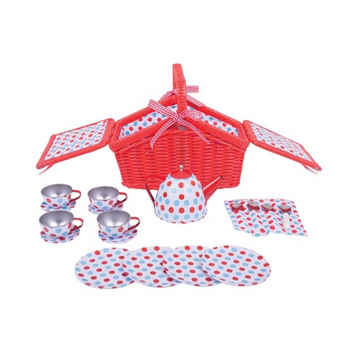 Bigjigs Toys Čajová sada v piknikovém koši
